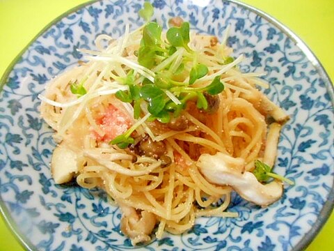 きのことたらこのパスタ